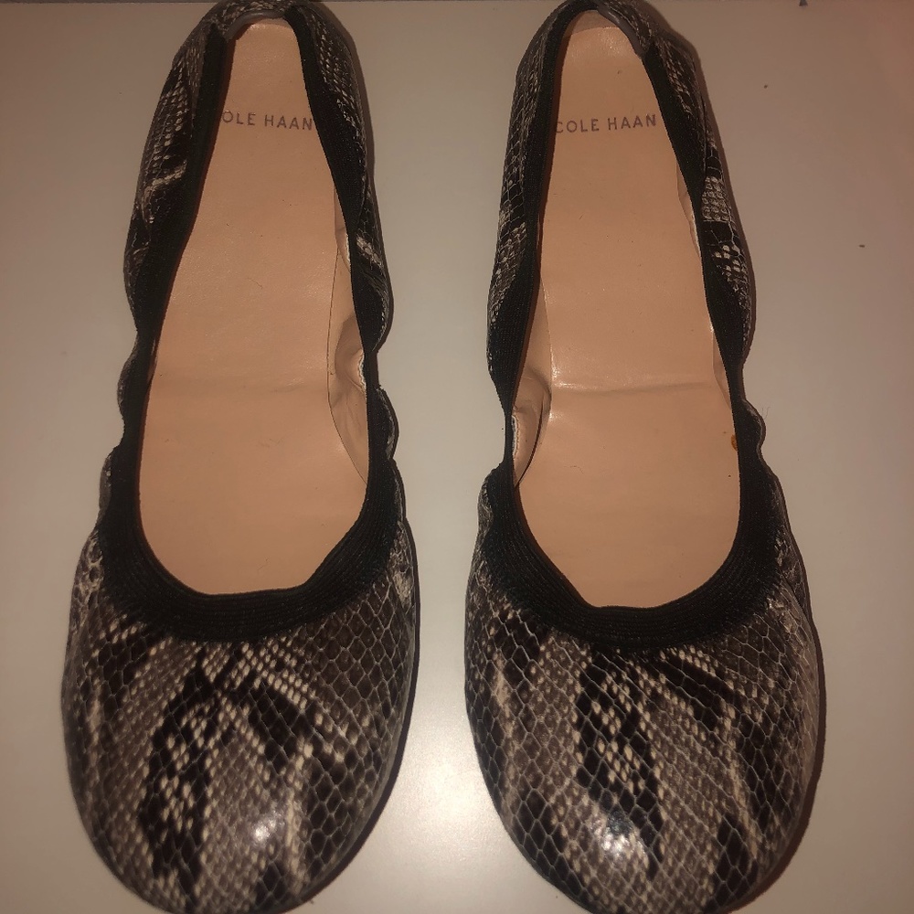 Cole Haan Jenni Gore Ballet 2 Snakeskin Flats
